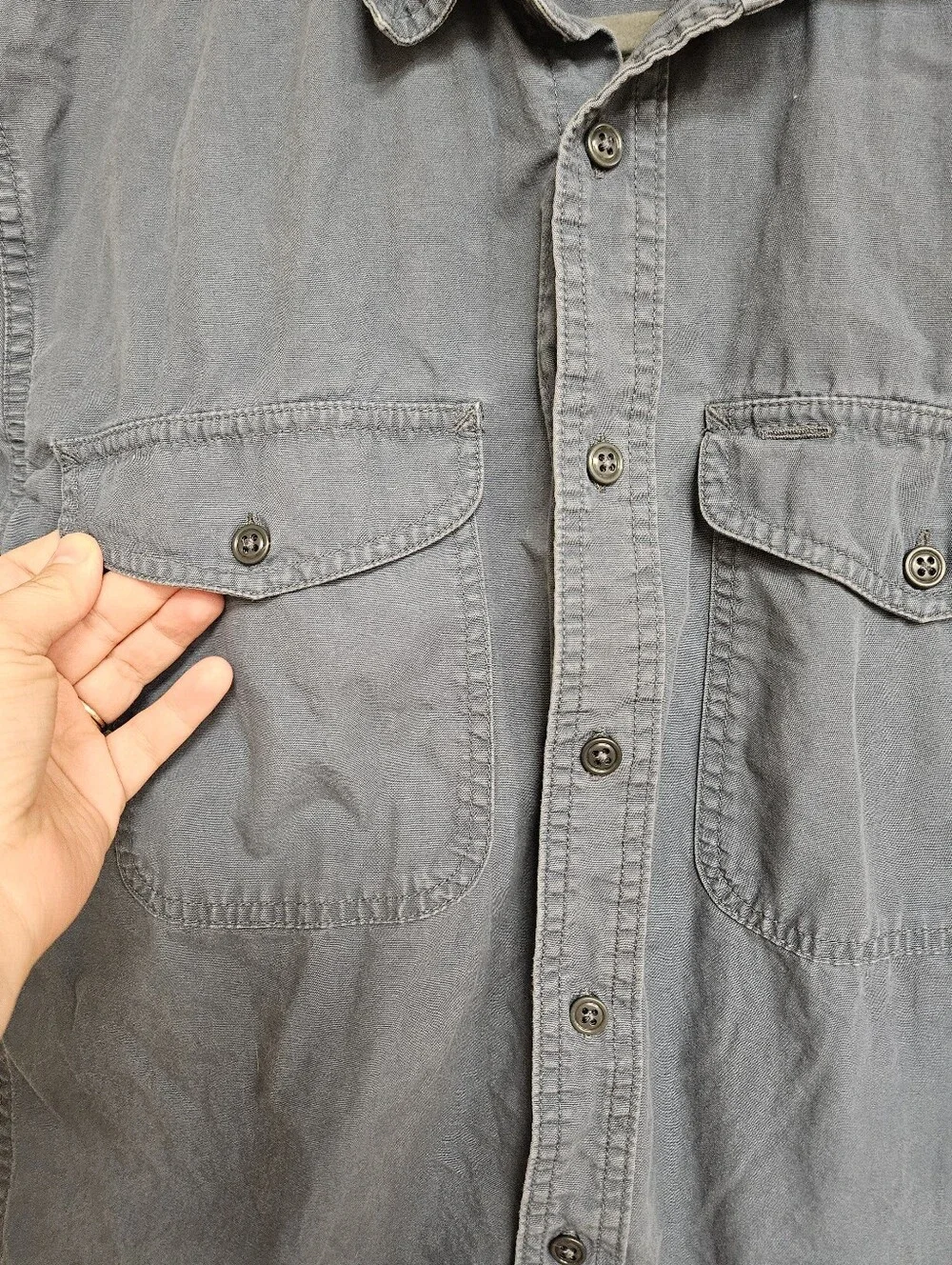 Filson Short Sleeve Field Shirt Button Down Petrol Blue Top Size XS